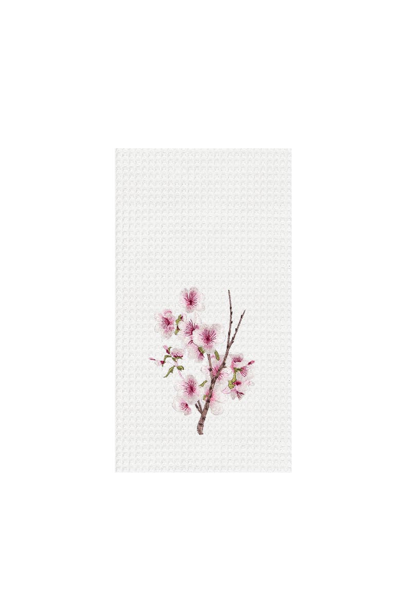 C&F Home Cherry Blossom Pink Floral Waffle Weave Dishtowel, Main, color, Pink