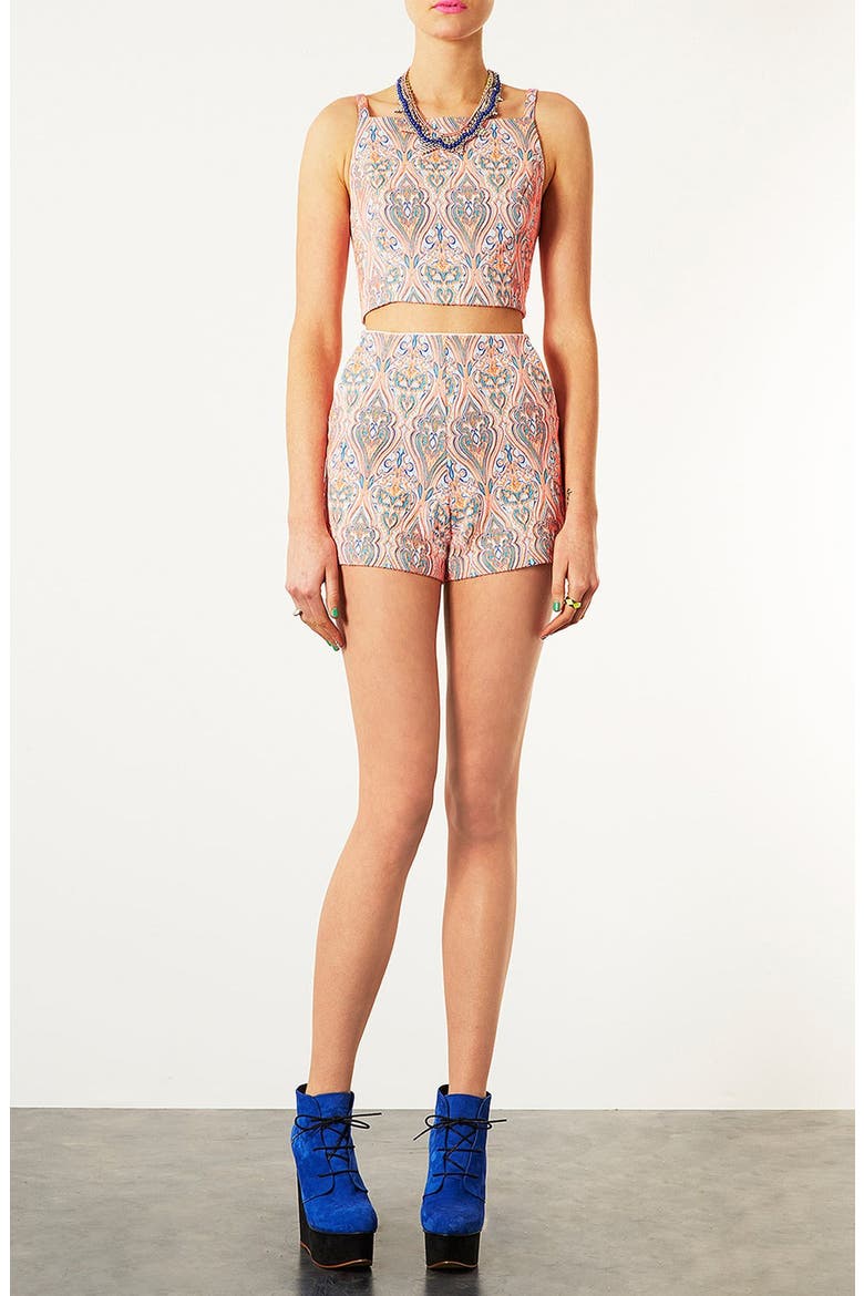 Paisley Shorts, Alternate, color, ORANGE MULTI