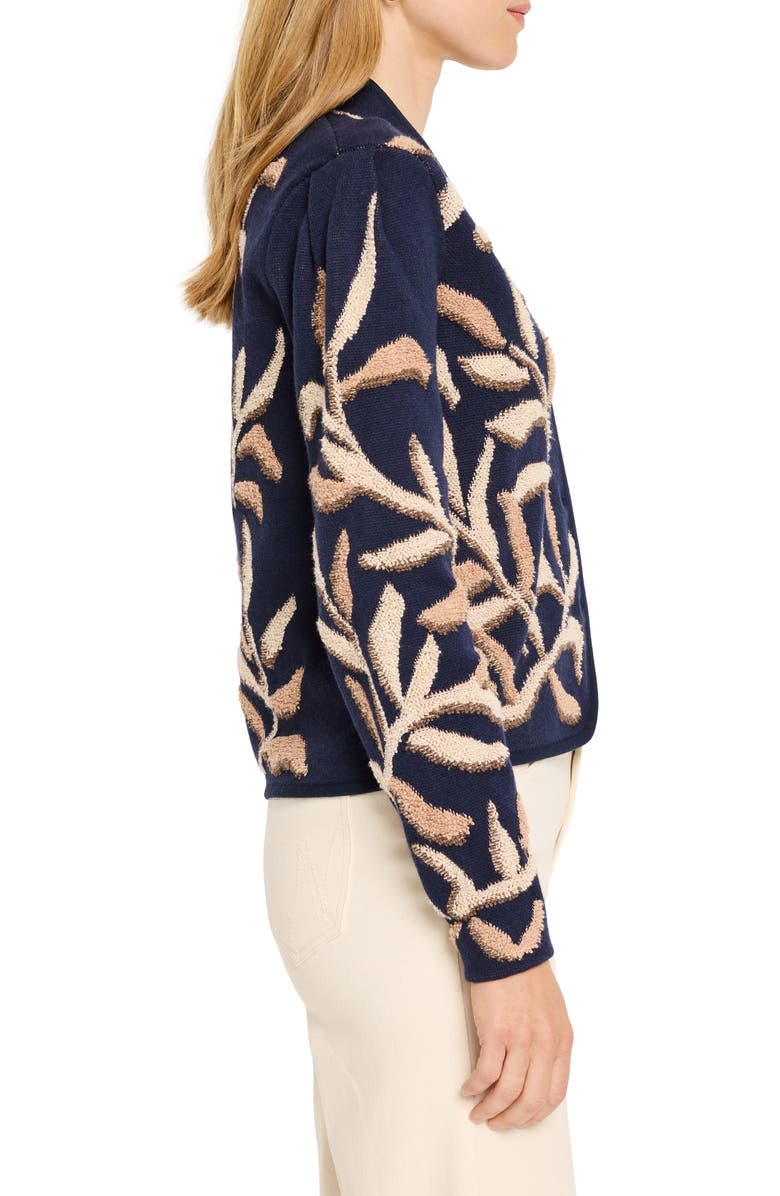 NIC+ZOE Midnight Fern Jacquard Knit Jacket, Alternate, color, Indigo Multi