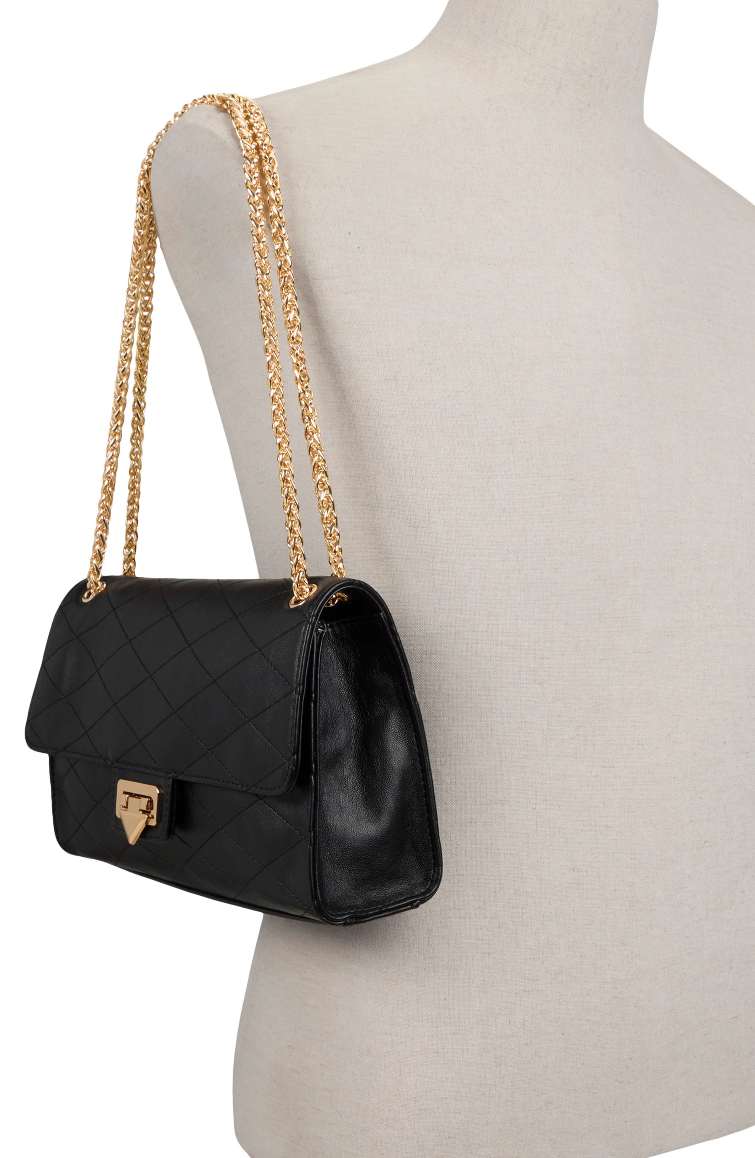 Melinda Faux Leather Crossbody Bag, Alternate, color, BLACK