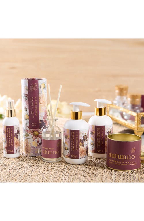Via Mercato Autunno Bourbon & Honey Candle In Burgundy