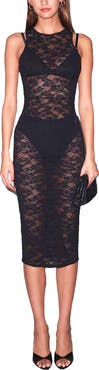 Fleur Du Mal Le Stretch Lace Racer Tank Dress