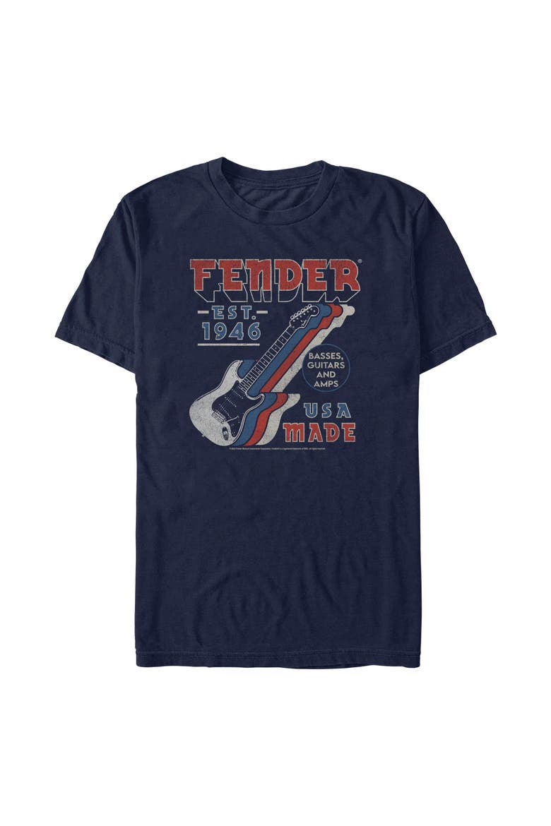 Men's Fender Est. 1946 USA Made Graphic T-Shirt, Main, color, Navy Blue