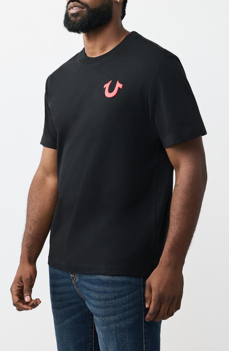 True Religion Retro Logo T-Shirt, Alternate, color, Jet Black