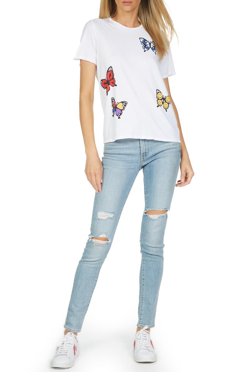 Lauren Moshi Croft Butterfly Top, Alternate, color, White