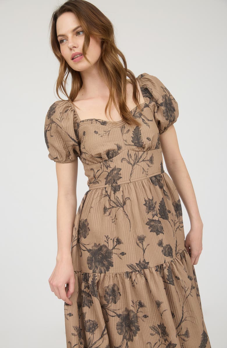 Puff Sleeve Midi Dress