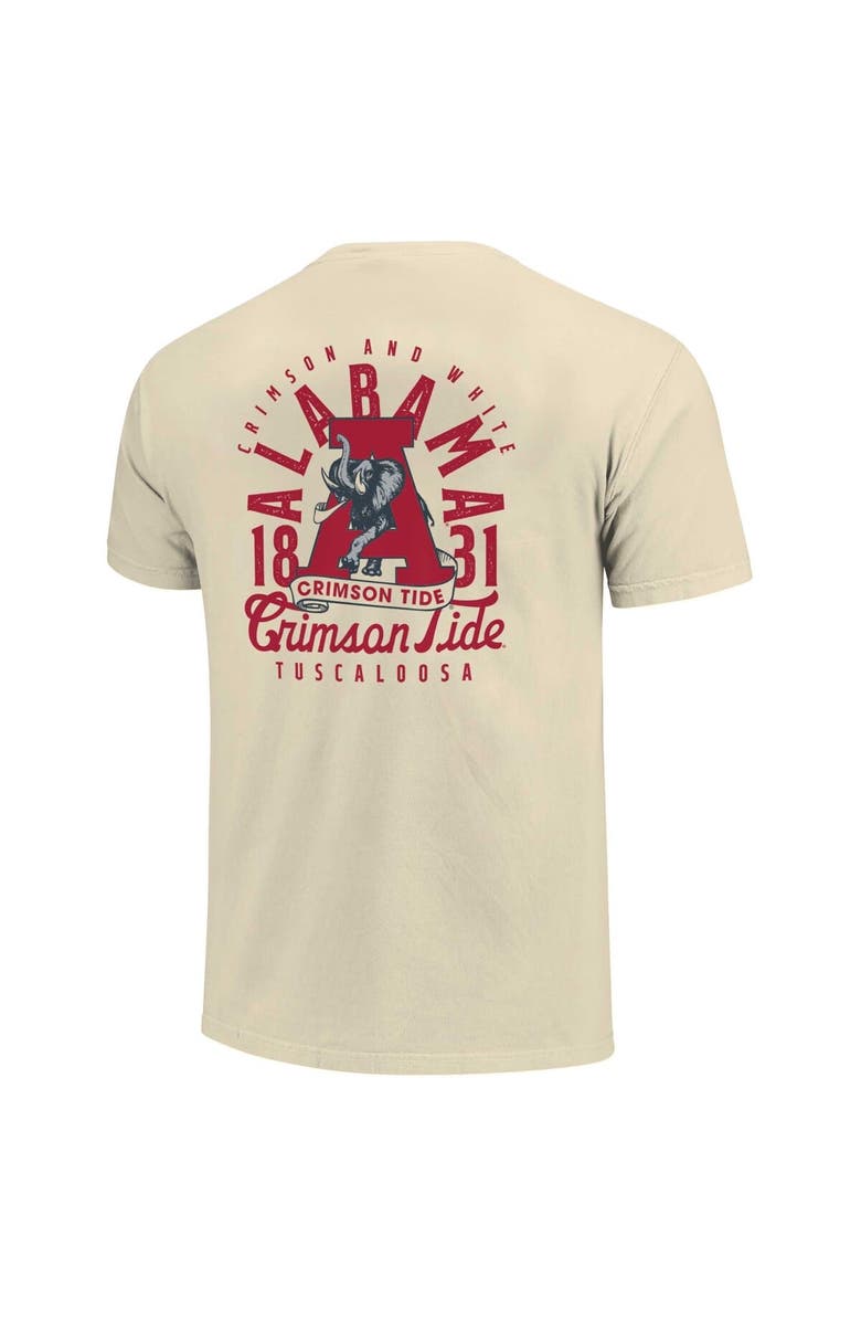 IMAGE ONE Men's Cream Alabama Crimson Tide Comfort Colors Mascot Overlay T-Shirt, Alternate, color, Cream