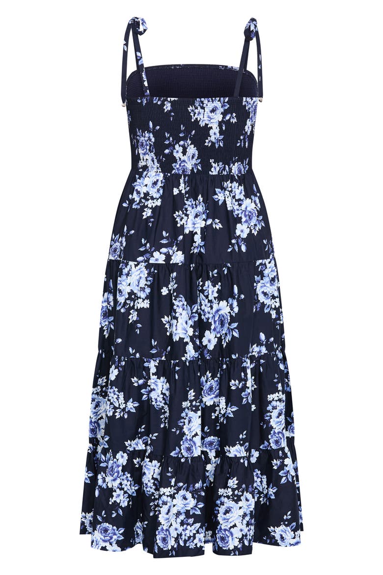 Marli Floral Print A-Line Dress, Alternate, color, AMALFI FLORAL