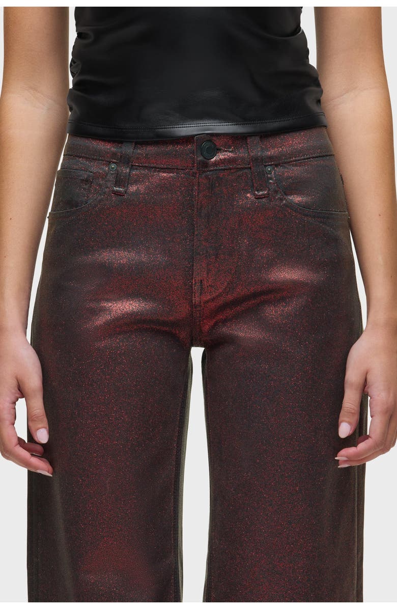 Hudson Jeans Rosie High-Rise Wide Leg Ankle, Alternate, color, Port Glitter Foil