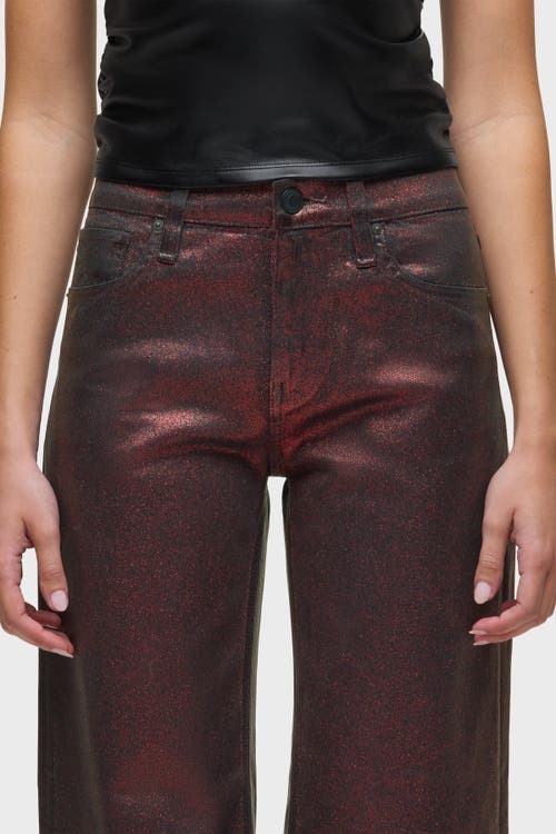 Hudson Jeans Rosie High-rise Wide Leg Ankle In Burgundy