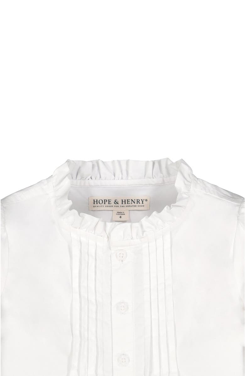Hope & Henry Baby Girls' Organic Pintuck Button Down Blouse, Infant, Alternate, color, White