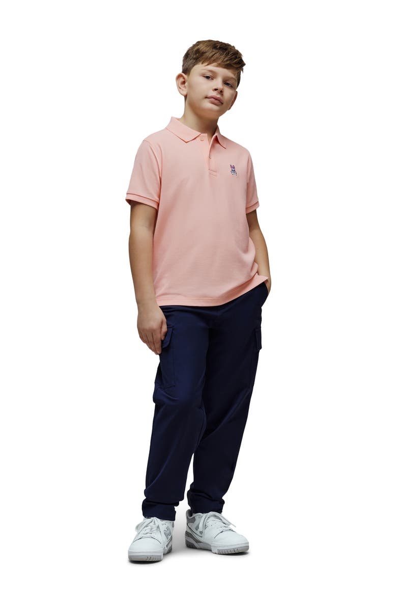 Psycho Bunny Kids' Cotton Piqué Polo, Alternate, color, Peach Melba