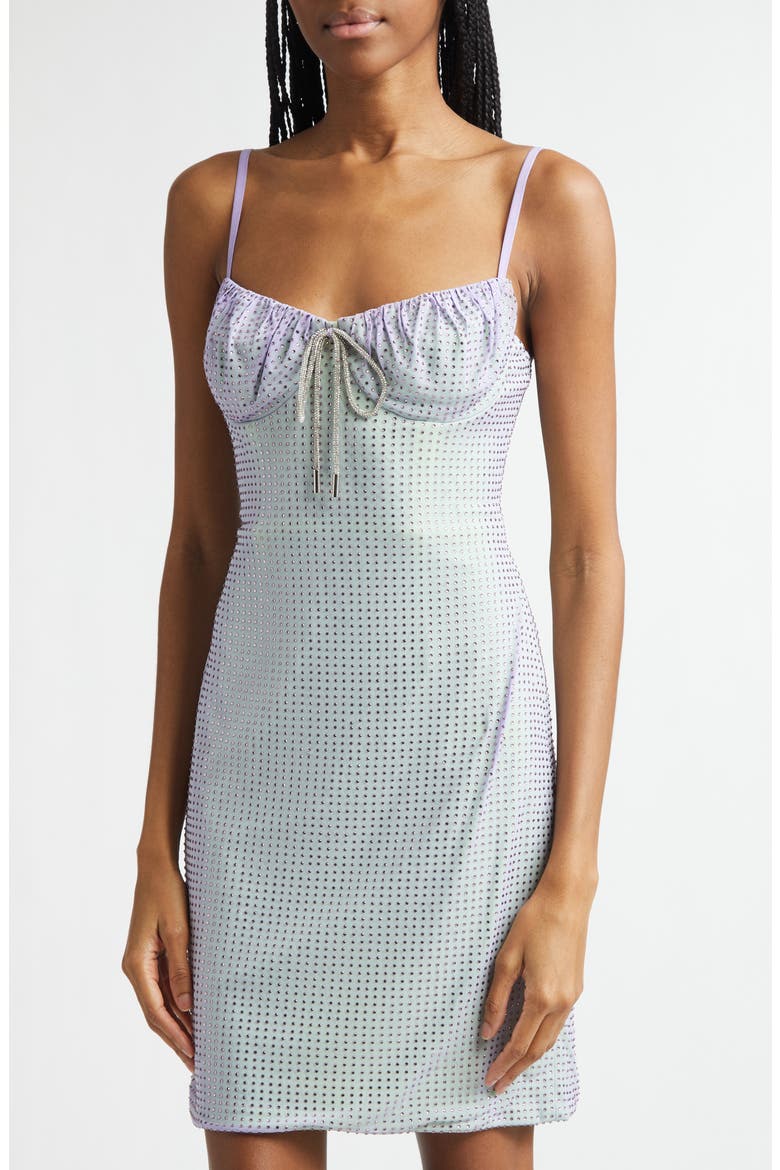 Hotfix Crystal Jersey Minidress, Alternate, color, LILAC