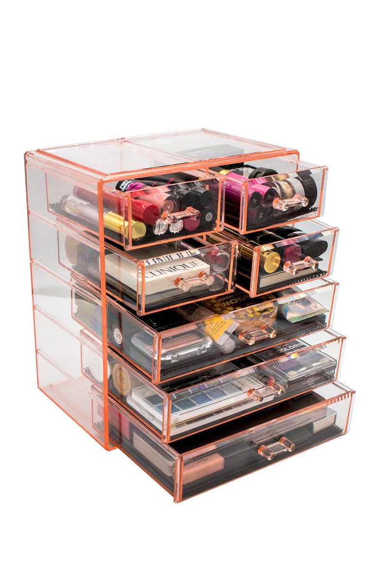SORBUS Pink Makeup &  Jewelry Storage Case Display, Main, color, Pink