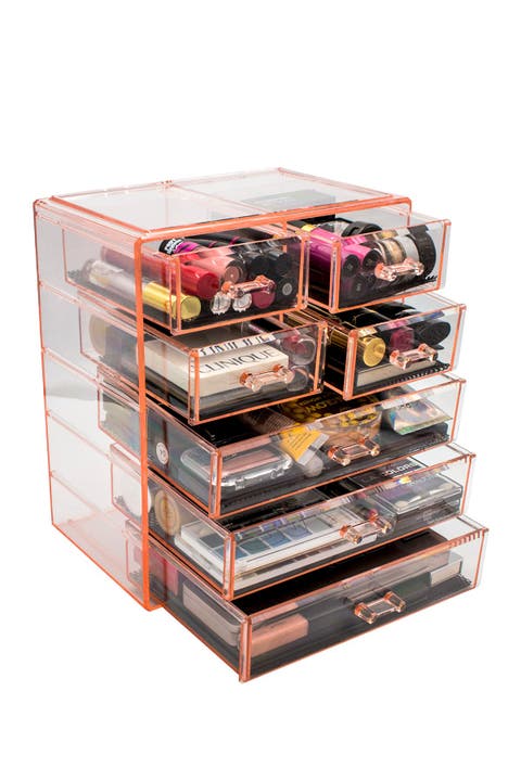 Pink Makeup &  Jewelry Storage Case Display