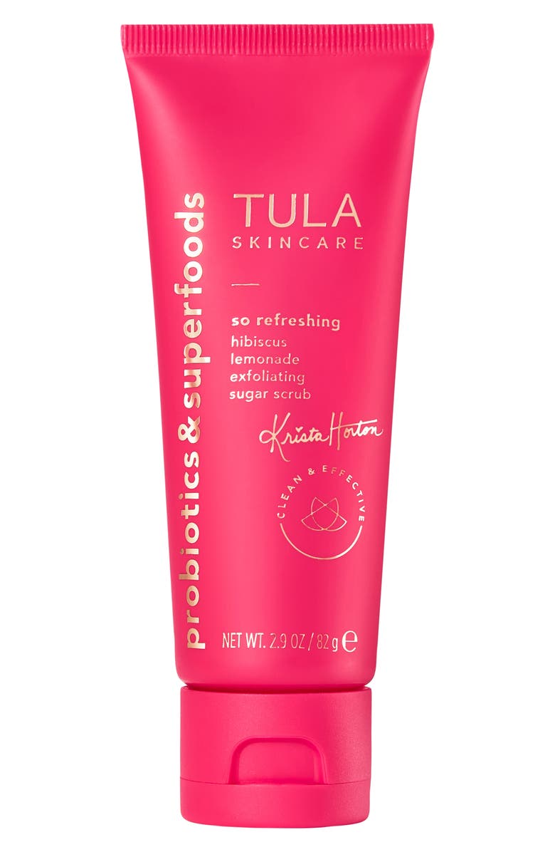 TULA Skincare x Krista Horton So Refreshing Hibiscus Lemonade Exfoliating Sugar Scrub, Main, color,