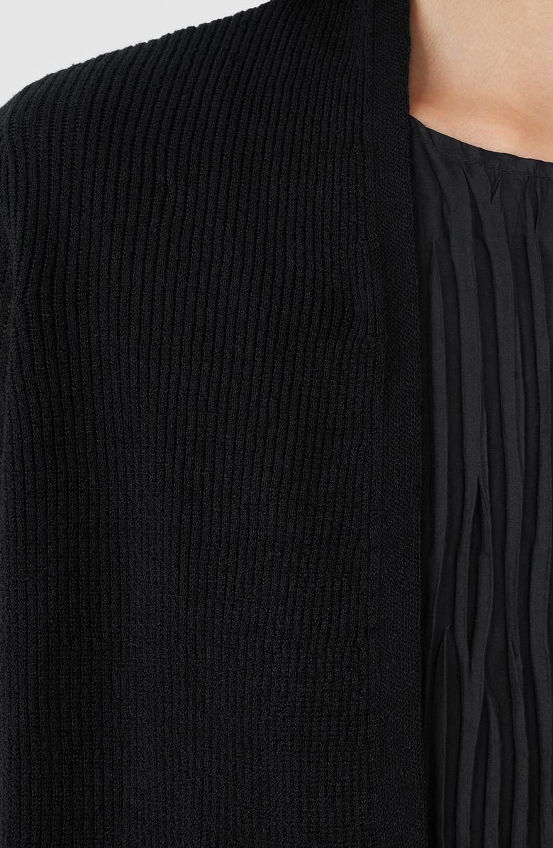 Eileen Fisher Ribbed Organic Linen & Cotton Cardigan, Alternate, color,