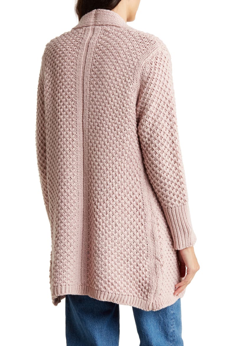 Open Front Sweater Cardigan, Alternate, color, PINK