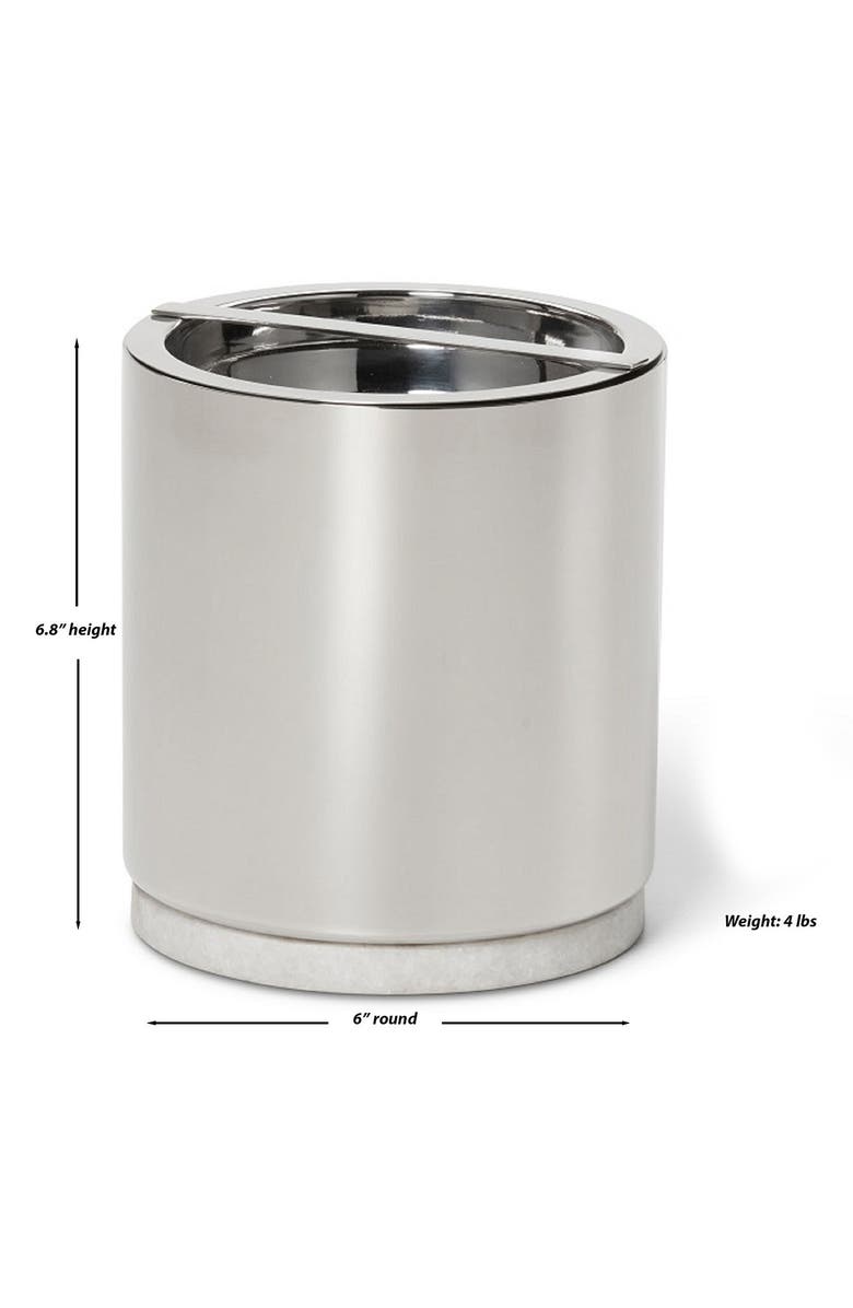 ROSELLI TRADING COMPANY Roman Stainless Steel & Marble Bar Ice Bucket, Alternate, color, Silver