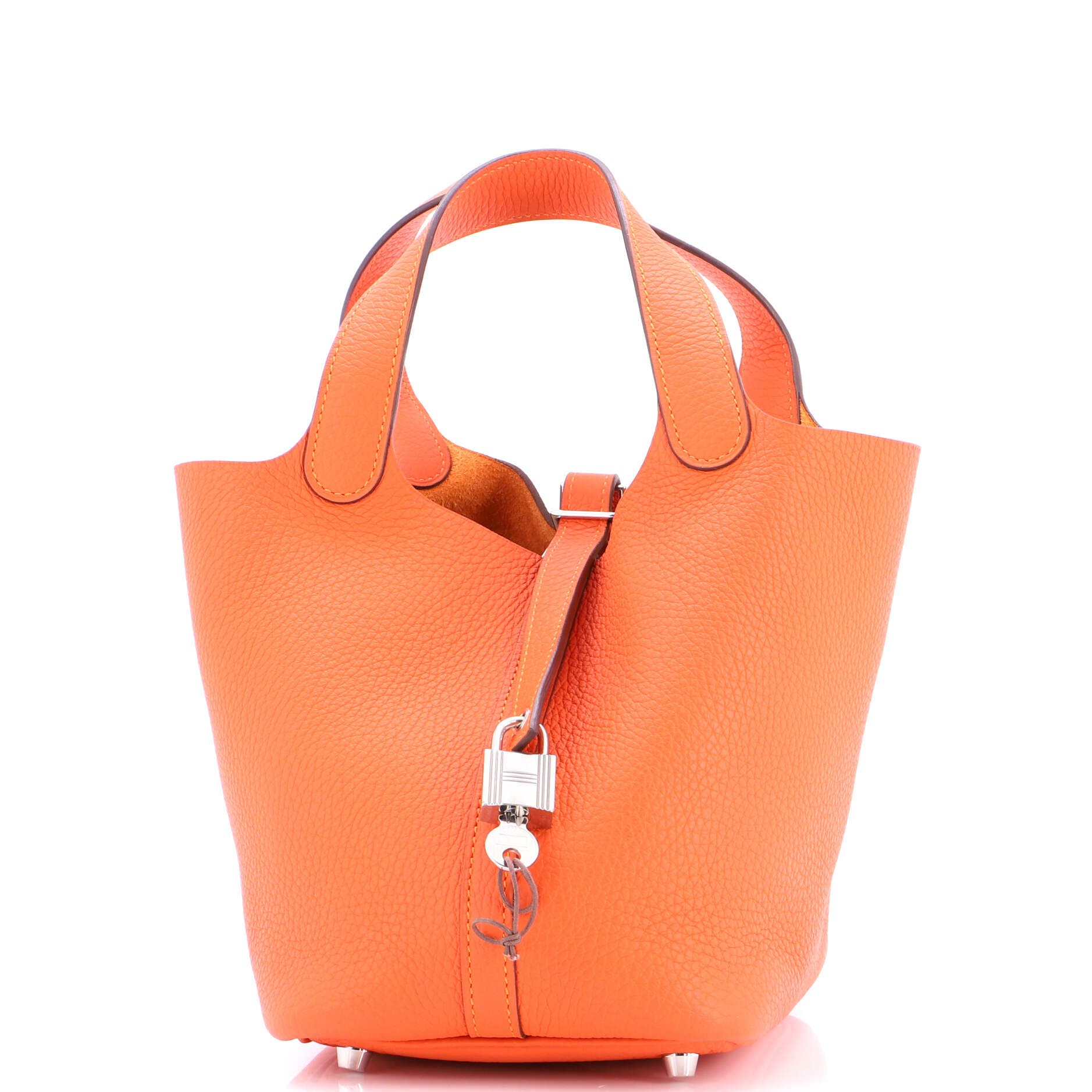 Pre-Owned Hermes Picotin Lock Bag Clemence PM, Main, color, Feu
