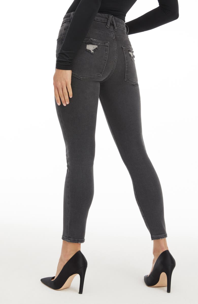 Good American Good Petite Chewed Skinny Jeans, Alternate, color,