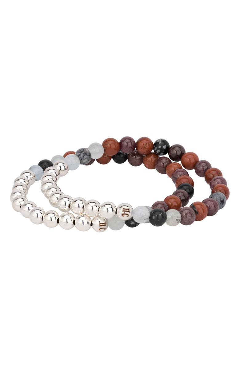 The Healer’s Collection N82 Gut Health Set of 2 Healer's Bracelets, Alternate, color, Silver