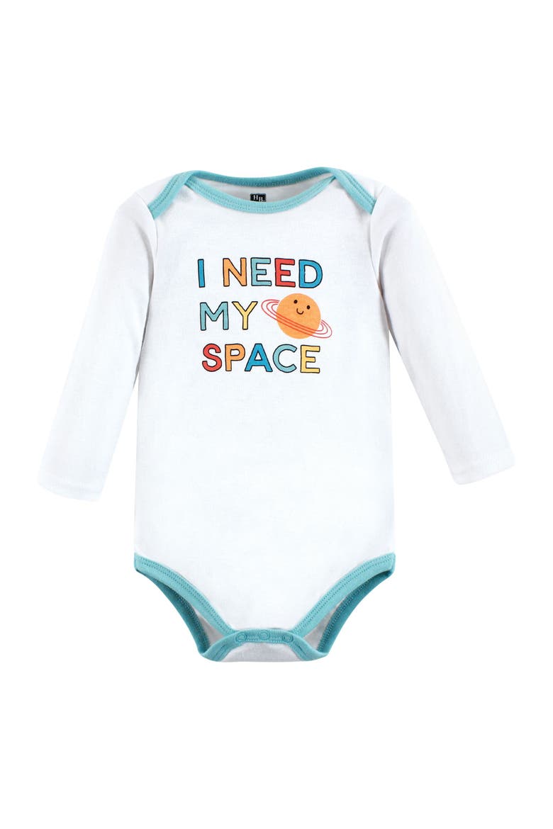 Essential Long-Sleeve Cotton Bodysuit Triple Set, Alternate, color, Happy Planets 3-Pack