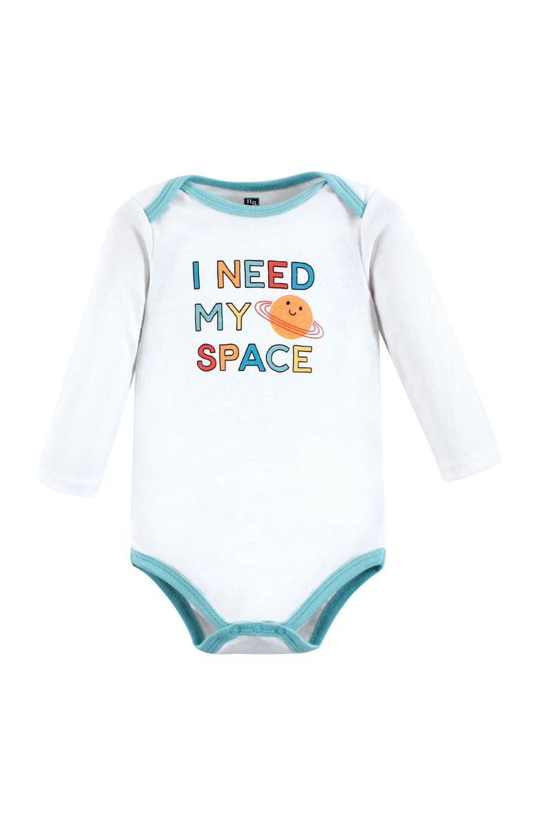 Hudson Baby Essential Long-Sleeve Cotton Bodysuit Triple Set, Alternate, color, Happy Planets 3-Pack
