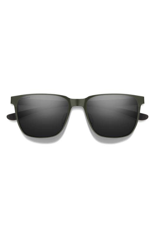Smith Lowdown 54mm Chromapop™ Polarized Square Sunglasses In Matte Moss/chromapop Black