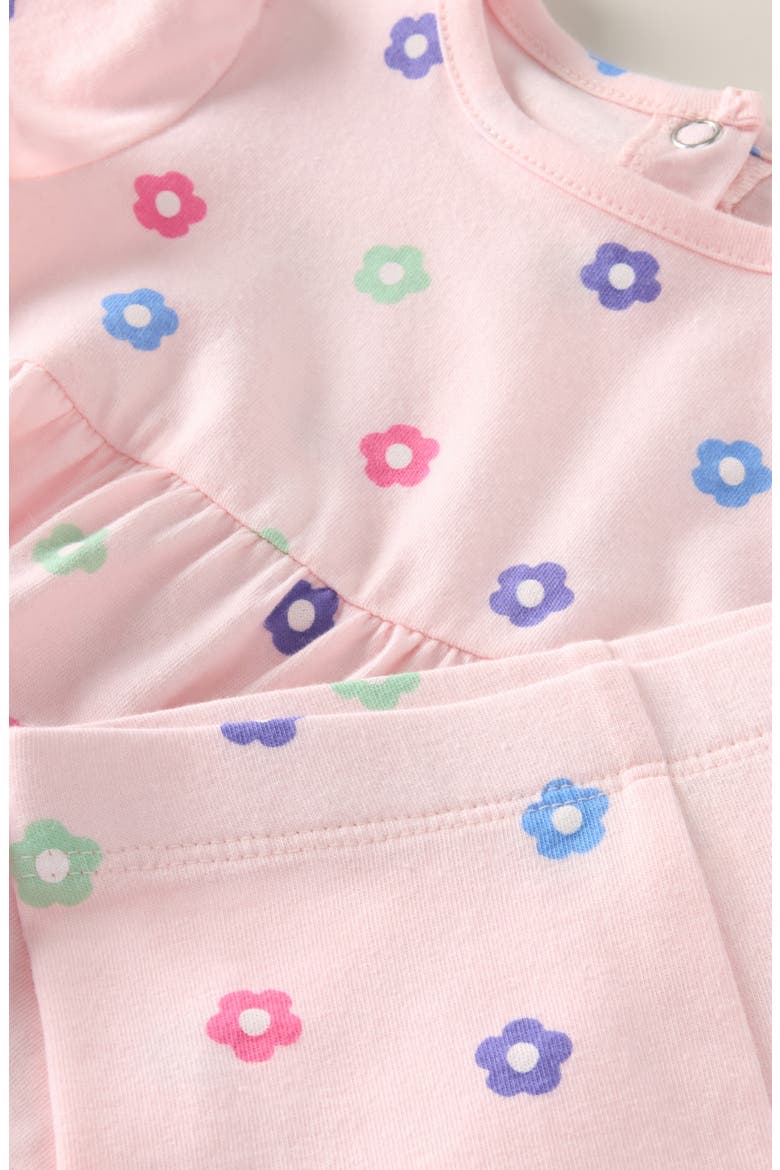 Floral Print Tiered Dress & Shorts Set, Alternate, color, PINK BALM MULTI DAISIES