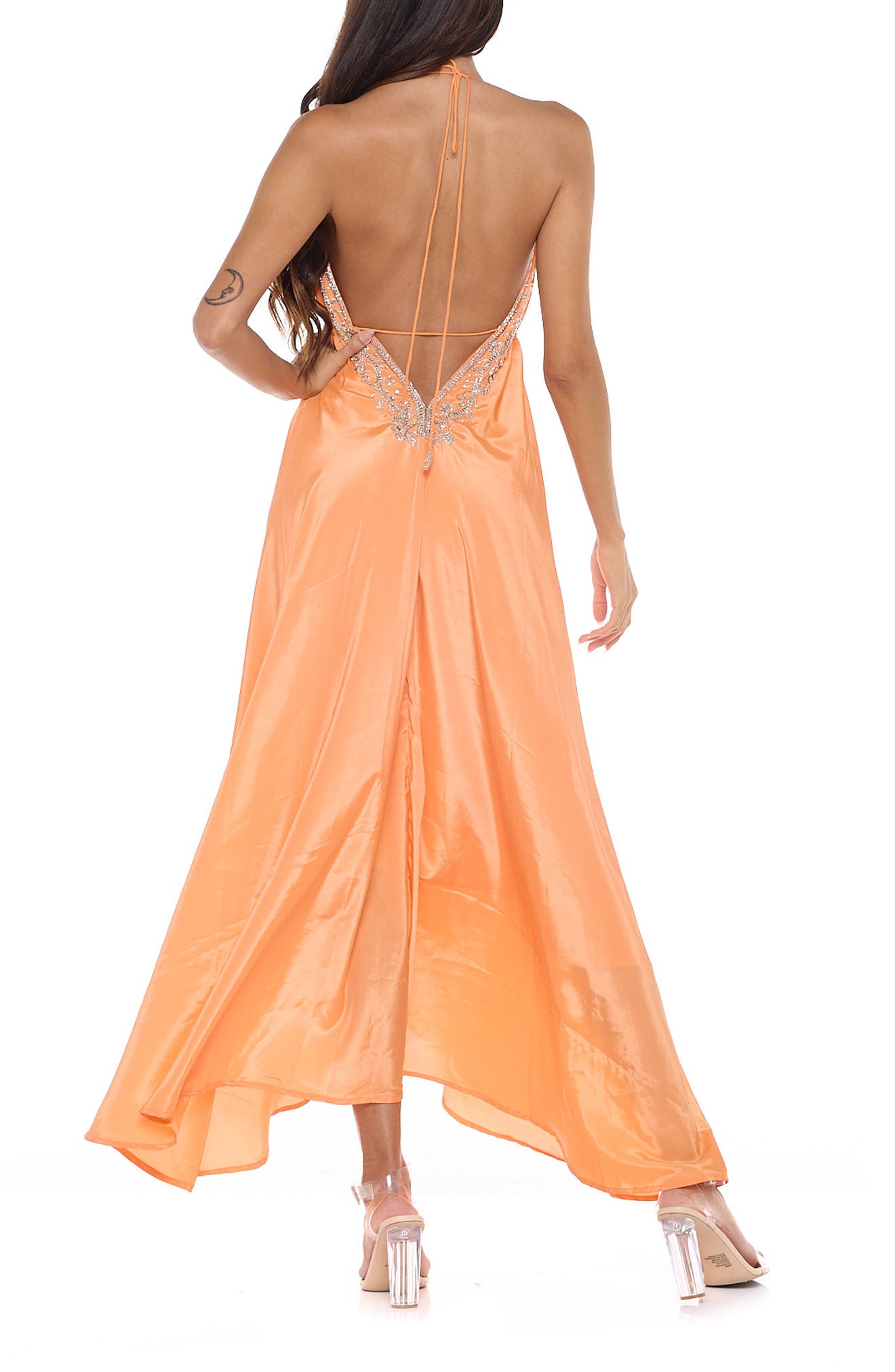Plunge Neck Halter Maxi Dress - image 2