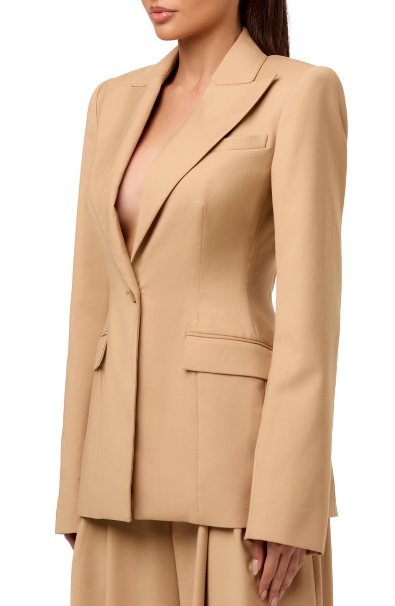 Naked Wardrobe One-Button Blazer, Alternate, color, Camel