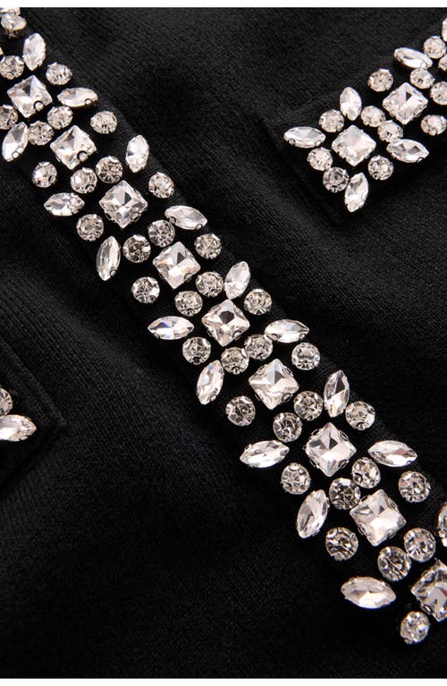 Boden Crystal Embellished Knit Shift Dress In Black