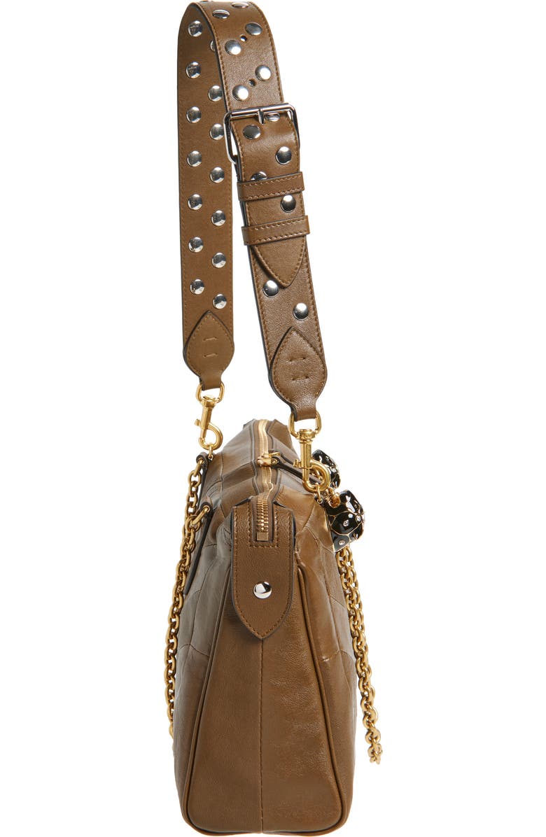 Valentino Garavani Panthea Chevron Patchwork Leather Tote, Alternate, color, Tundra