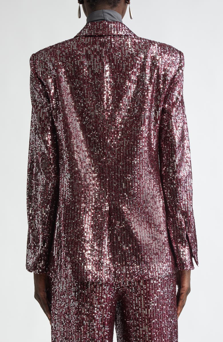 ST. JOHN Sequin Embroidered Blazer, Alternate, color, Oxblood