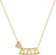 Color Shout Delta Delta Delta Sorority Gold Heart Necklace
