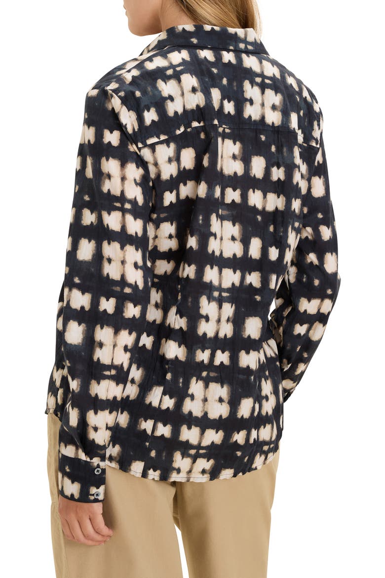 Shibori Cotton Shirt, Alternate, color, INDIGO MULTI