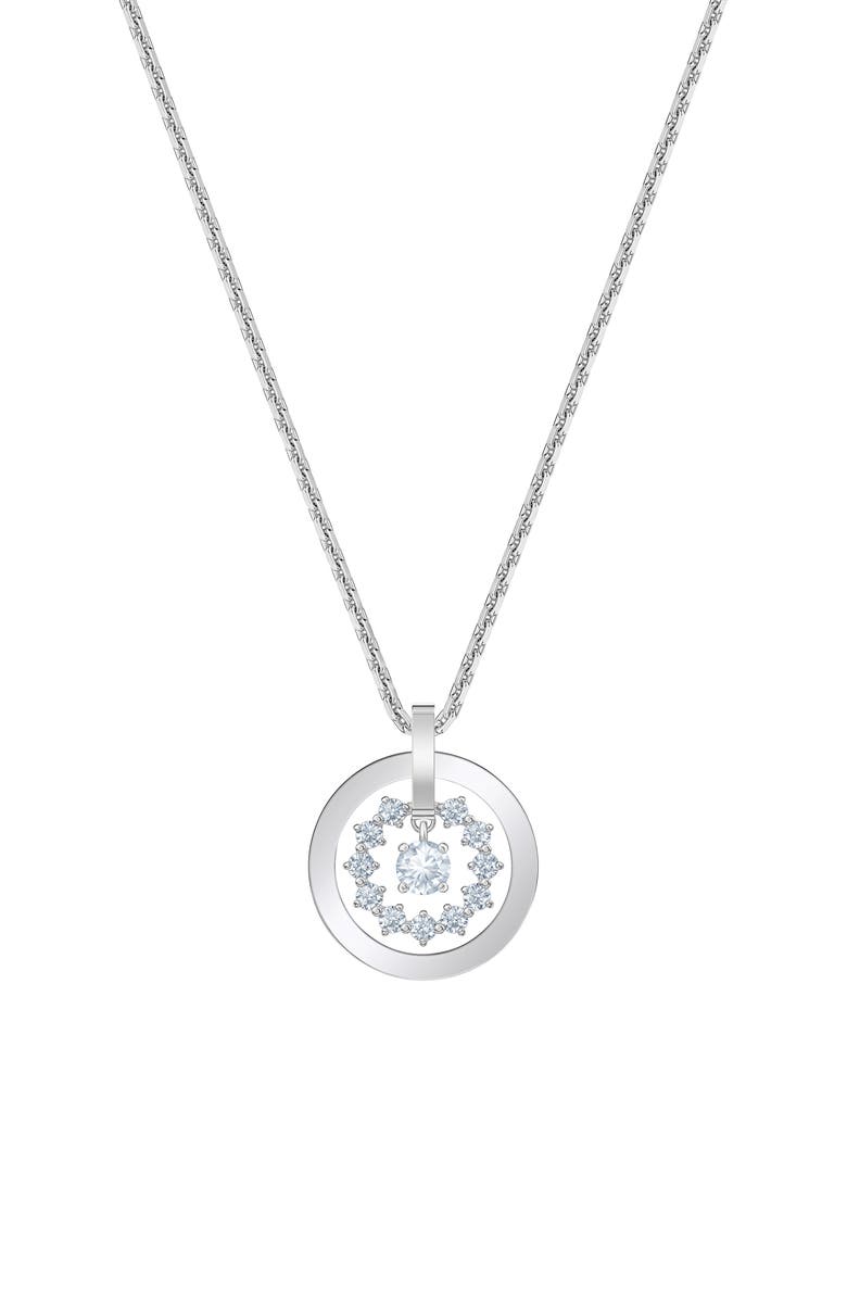 Swarovski Further Circle Pendant Necklace, Main, color, 