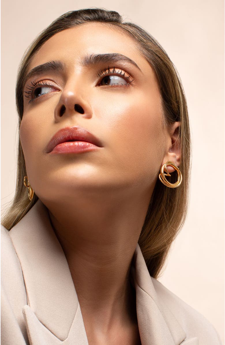 PIERETTI Cher earrings, Alternate, color, Gold Plate