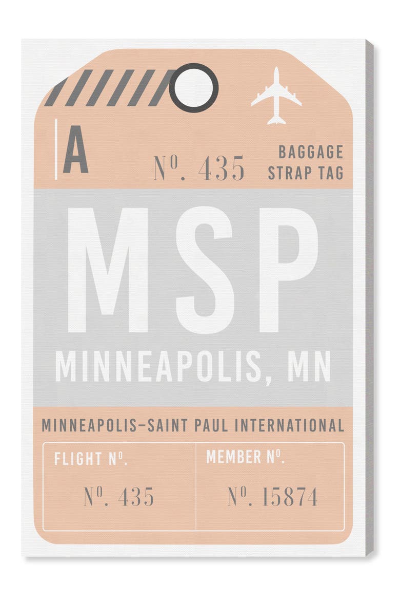 Minneapolis Luggage Tag Wall Art, Main, color, ORANGE