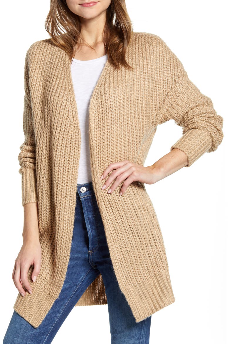 Open Front Cardigan, Main, color, IRISH CREAM