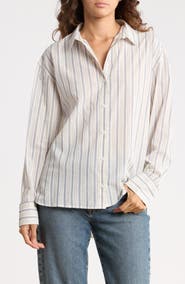 Melrose and Market Stripe Button-Up Shirt