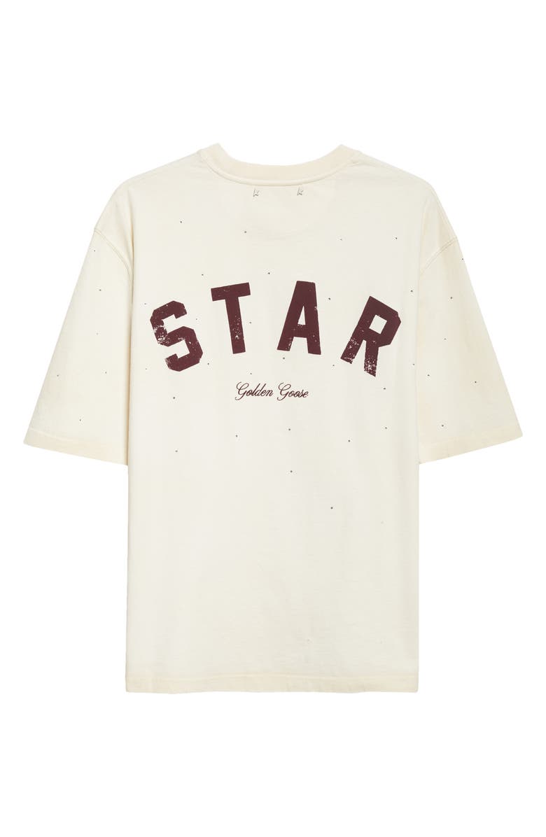 Golden Goose Gender Inclusive Star Embellished Distressed Graphic T-Shirt, Alternate, color, Artic Wolf