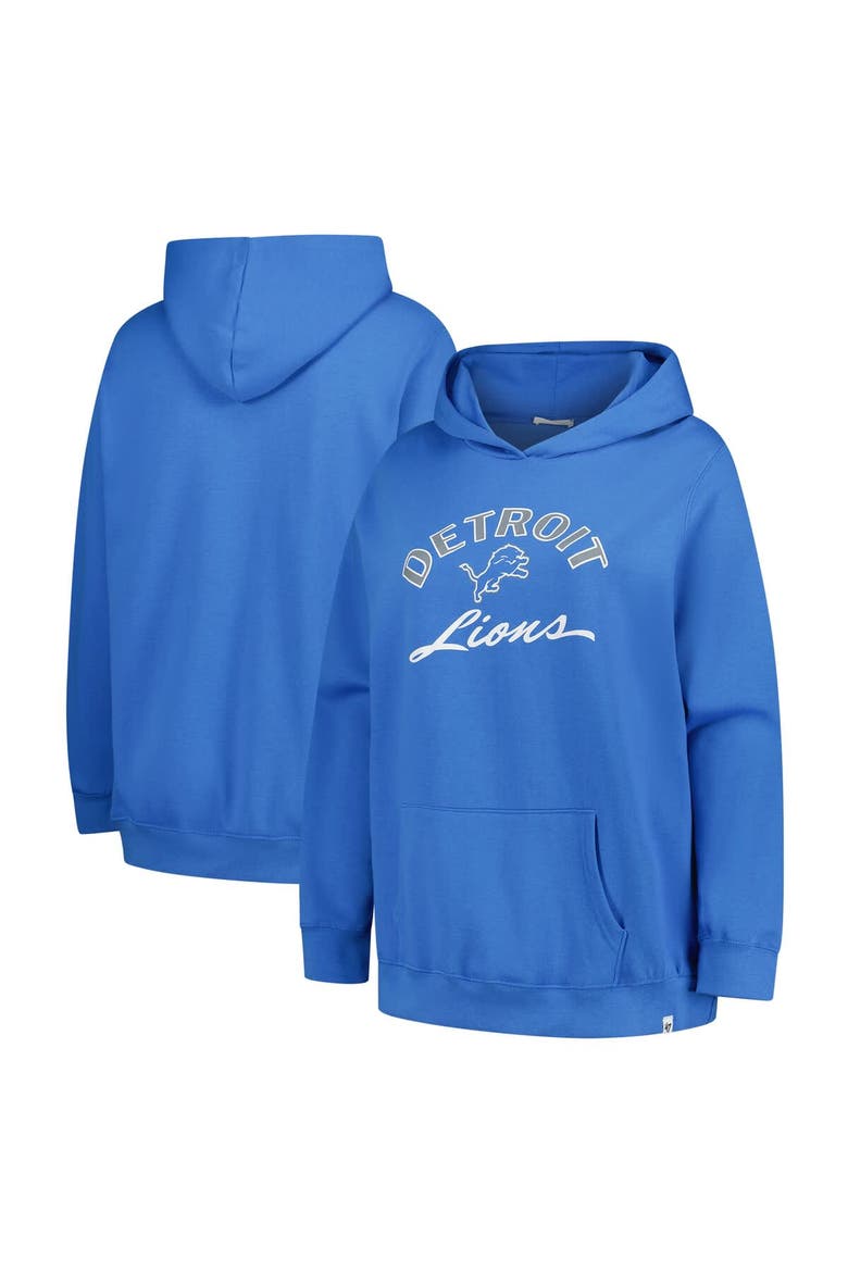 Women's '47 Blue Detroit Lions Plus Size Whirlwind Naomi Hoodie, Main, color, Blue