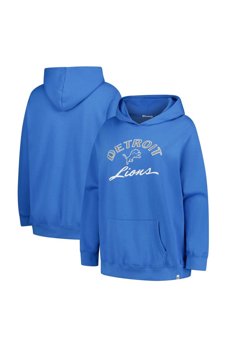 '47 Women's '47 Blue Detroit Lions Plus Size Whirlwind Naomi Hoodie, Main, color, Blue