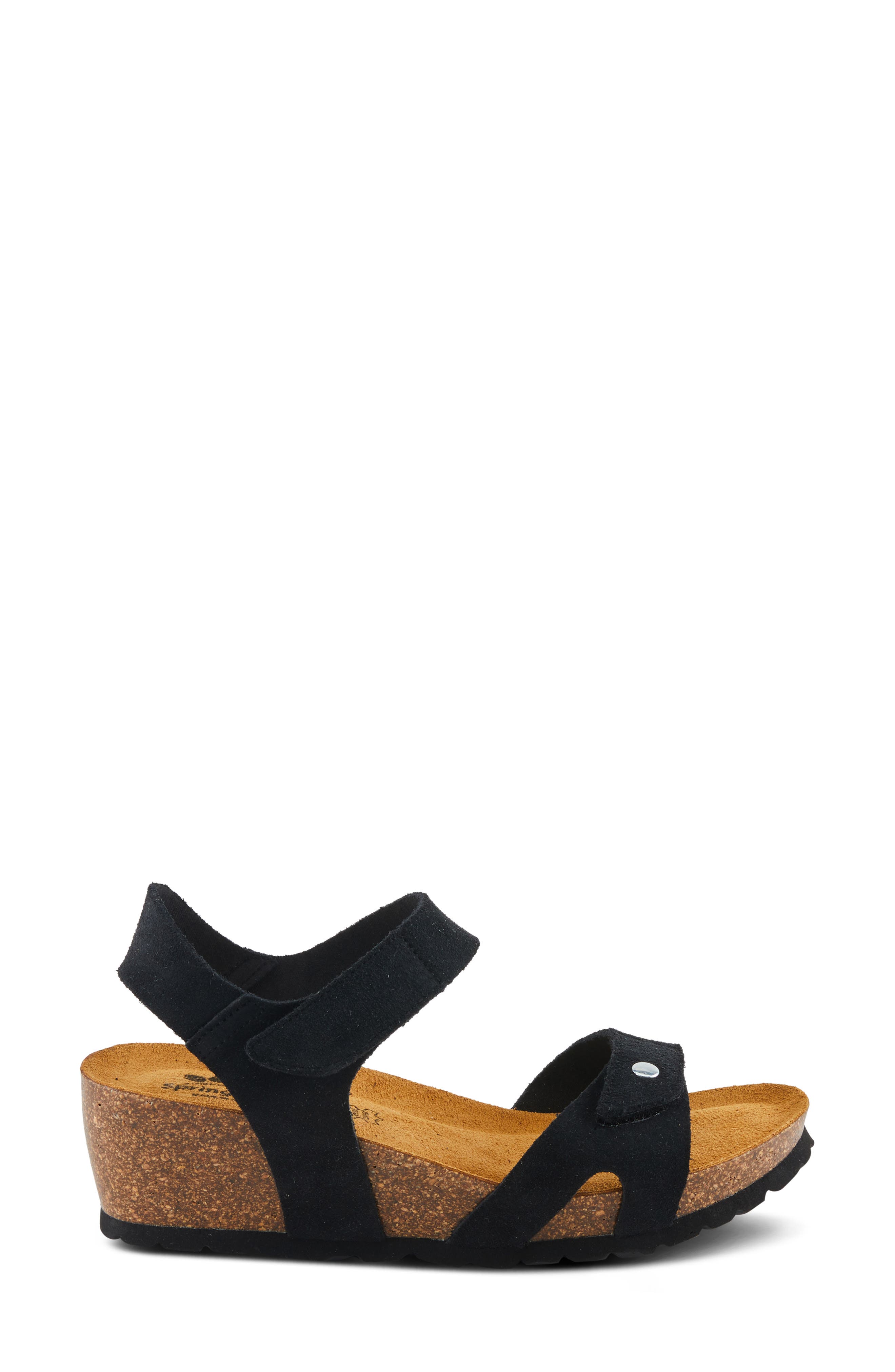 Spring Step Babybell Wedge Sandal, Alternate, color, Black Suede