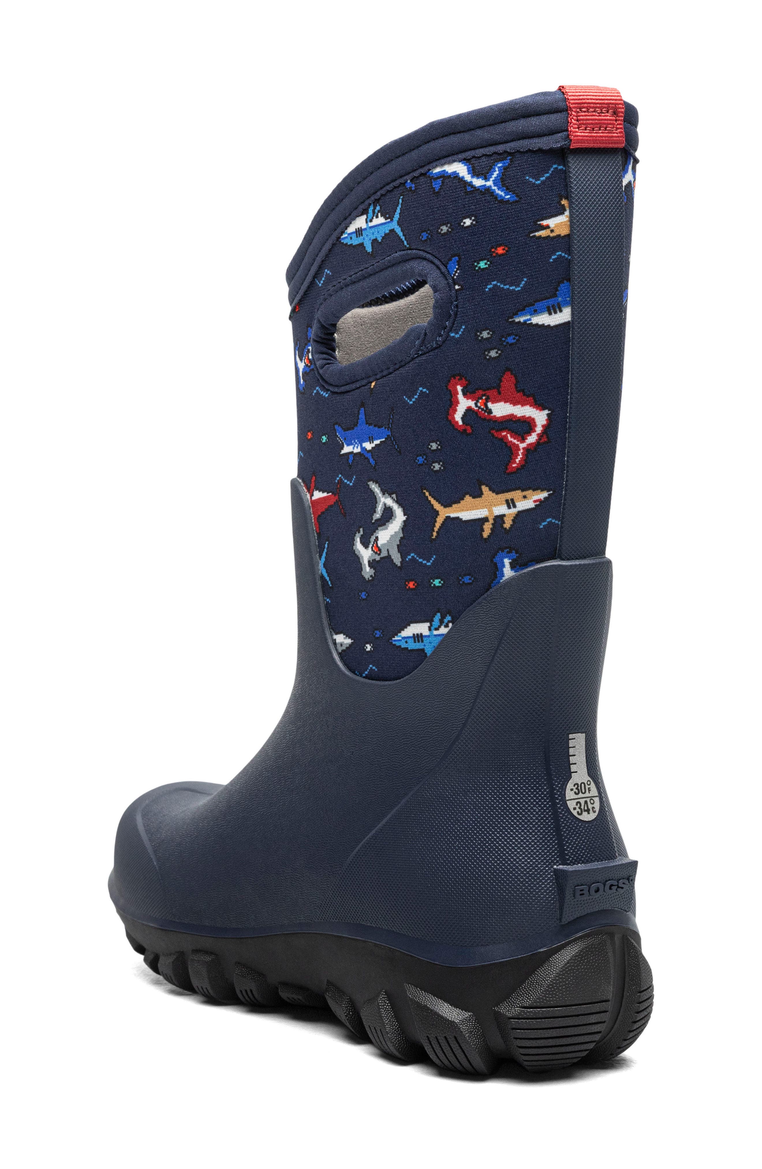 Kids' Classics Shark Waterproof Boot, Alternate, color, NAVY MULTI