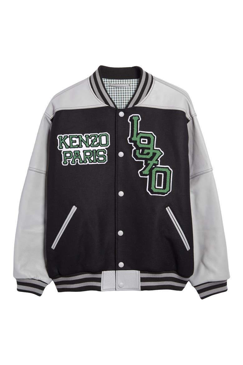 Tiger Varsity Jacket, Alternate, color, 99J - BLACK