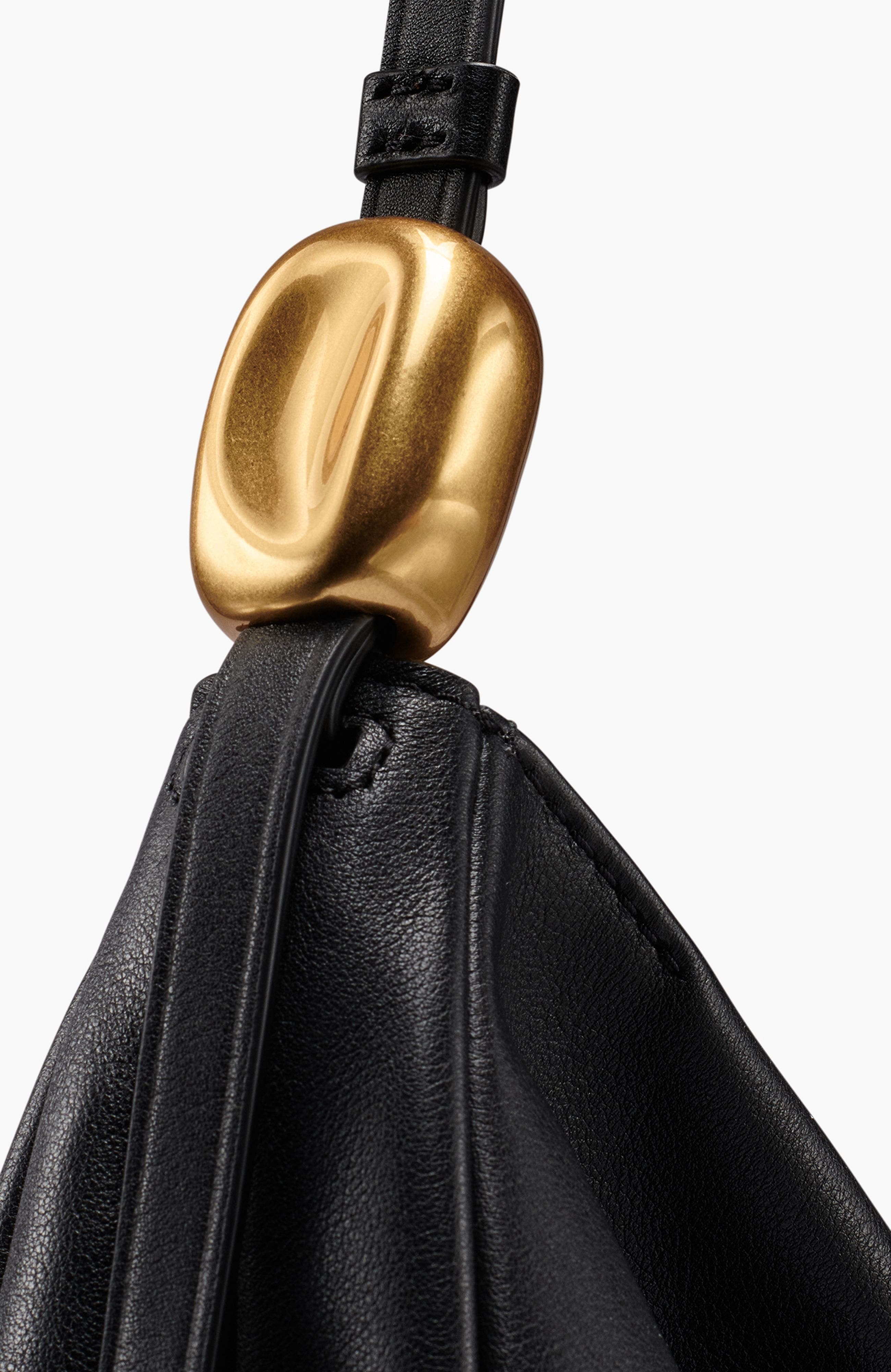 Donna Karan New York Velvet Large Shoulder, Alternate, color, Blk/Gold