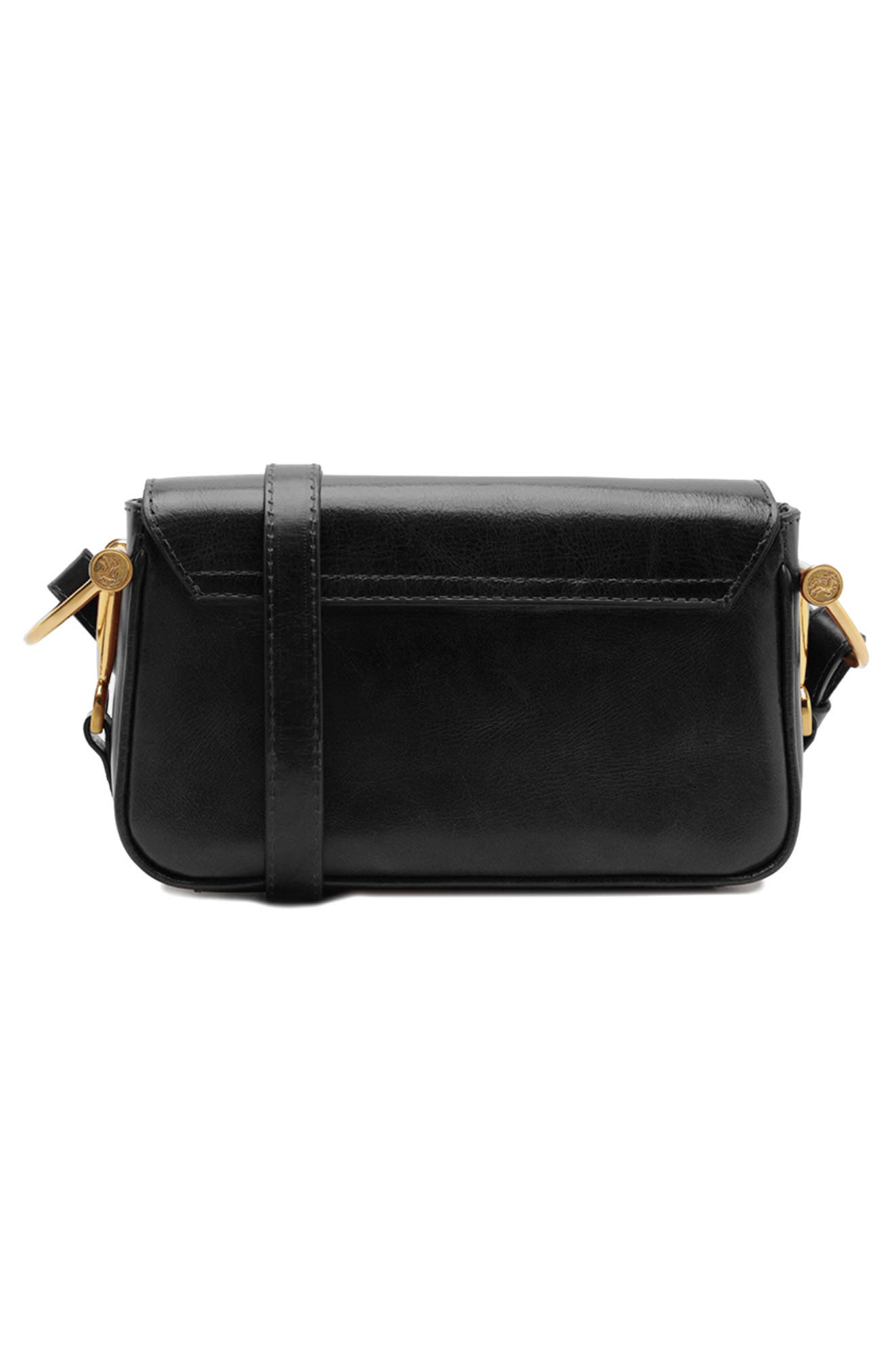 Cora Small Leather Crossbody Bag, Alternate, color, BLACK